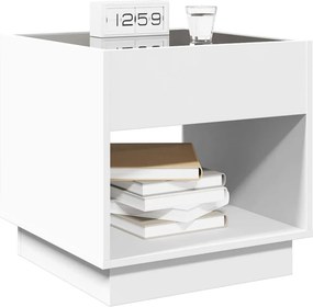 vidaXL Κομοδίνο Άπειρο Φως LED Λευκό 50x50x50 εκ.
