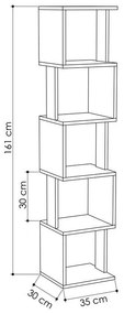Βιβλιοθήκη - στήλη Piri oak μελαμίνης 35x30x161εκ