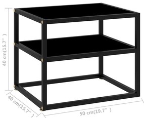 vidaXL 322852  Console Table Black 50x40x40 cm Tempered Glass
