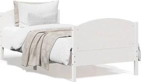 vidaXL Σκελετός Κρεβ. Χωρίς Στρώμα Λευκό 90x200 εκ Μασίφ Πεύκο