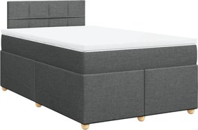 vidaXL Κρεβάτι Boxspring με Στρώμα Σκούρο Γκρι 120x200 εκ. Υφασμάτινο