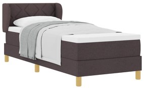 vidaXL Κρεβάτι Box Spring με Στρώμα - Σκούρο Καφέ, 80x200 εκ., Ύφασμα