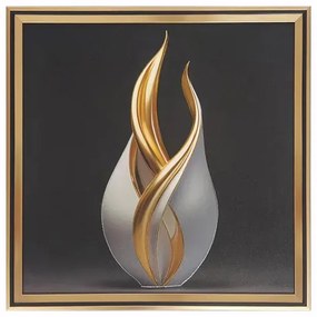 MarHome ΚΑΔΡΑΚΙ ΜΕ ΧΡΥΣΗ ΚΟΡΝΙΖΑ & ΓΥΑΛΙ - 3D ΣΧΗΜΑΤΑ ΑΦΗΡΗΜΕΝΟ - 41x41cm 24/ΚΙΒ 16-50007