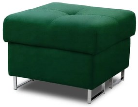 Πουφ χωρίς αποθηκευτικό χώρο Anna Mini/Πράσινο/Ασημί πόδια 60x44x60 BOG5165