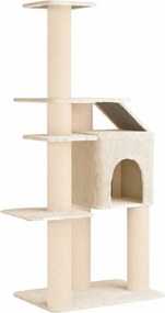 vidaXL Δέντρο γάτας με στύλους ξύρας Κρεμ 183 cm