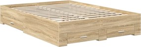 vidaXL Σκελετός Κρεβατιού Sonoma Δρυς 140 x 190 cm Επεξεργασμένο Ξύλο