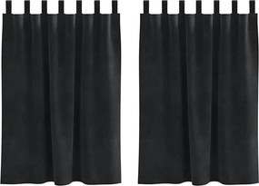 vidaXL Κουρτίνες συσκότισης 2 τμχ. Μαύρο 140 x 140 cm Βελούδο