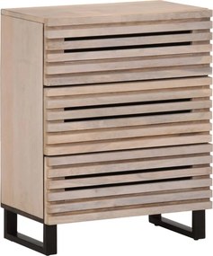 vidaXL Ντουλάπι Λευκό 60 x 34 x 75 εκ. από Μασίφ Ξύλο Μάνγκο