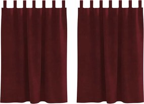vidaXL Κουρτίνες συσκότισης 2 pcs Κόκκινο 140 x 140 cm Βελούδο