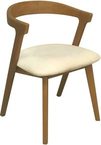 SANDRA Καρέκλα Τραπεζαρίας, Απόχρωση Φυσικό, Pu Εκρού   2τμχ