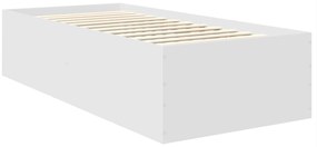vidaXL Σκελετός Κρεβατιού Λευκό 90 x 200 cm Επεξεργασμένο ξύλο