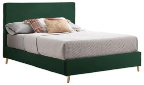 Κρεβάτι Indra HM662.13 Για Στρώμα 160x200cm Βελούδινο Green Διπλό Βελούδο