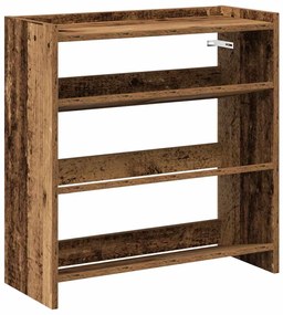 Ράφι παπουτσιών Παλιό ξύλο 60x25x62 cm Κατασκευασμένο ξύλο - Καφέ