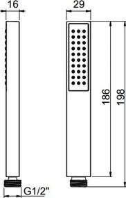 Almar Quadra Black Thin E082070 - Μαύρο Τηλέφωνο Mπάνιου 1 ροής