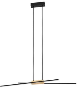 Φωτιστικό Οροφής-Ράγα Panagria 900489 93,5x7,5x110cm 2xLed 13W Black-Natural Eglo