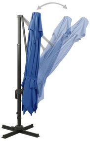 Ομπρέλα Κρεμαστή με Διπλή Οροφή Αζούρ Μπλε 300 x 300 εκ. - Μπλε