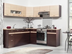 Σετ κουζίνας Econ 123, 210cm, Πάγκος, Πλαστικοποιημένη μοριοσανίδα, Γωνιακό | Epipla1.gr