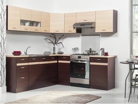 Σετ κουζίνας Econ 123, 210cm, Πάγκος, Πλαστικοποιημένη μοριοσανίδα, Γωνιακός | Epipla1.gr