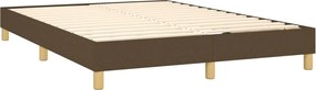 vidaXL Κρεβάτι Boxspring με Στρώμα Σκούρο Καφέ 140x200 εκ Υφασμάτινο