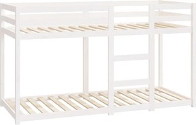 vidaXL Κουκέτα Λευκό 75x190 εκ. από Μασίφ Ξύλο Πεύκου