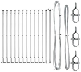 vidaXL Στύλος Περιφράξεων 13 pcs Ασημί Ατσάλι