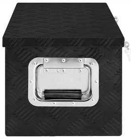 vidaXL Κουτί Αποθήκευσης Μαύρο 70 x 31 x 27 εκ. από Αλουμίνιο