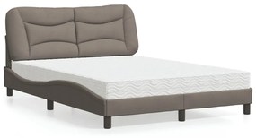 vidaXL Κρεβάτι Taupe 140x190 εκ. Υφασμάτινο