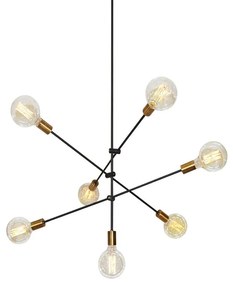 Φωτιστικό Οροφής 77-3534 SE 136-7 Cody Black &amp; Brass Homelighting Μέταλλο