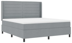 vidaXL Βάση Κρεβατιού με Στρώμα Γκρι 180x200 cm Υφασμάτινη.
