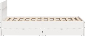 vidaXL Σκελετός Κρεβ. Χωρίς Στρώμα Λευκό 120x200 εκ Μασίφ Πεύκο