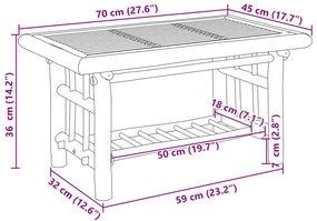 ΤΡΑΠΕΖΑΚΙ ΣΑΛΟΝΙΟΥ 70 X 45 X 36 ΕΚ. ΑΠΟ ΜΠΑΜΠΟΥ 368045