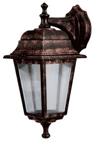 GloboStar® SOLME 203-0216 Vintage Επιτοίχιο Φωτιστικό Φαναράκι Μονόφωτο 1 x E27 IP44 Χάλκινο Πλαστικό Σώμα - Μ19 x Π15 x Υ35cm