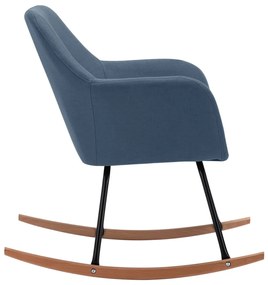 vidaXL Κουνιστή Πολυθρόνα Μπλε Υφασμάτινη