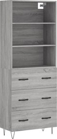 vidaXL Ντουλάπι Γκρι Sonoma 69,5 x 34 x 180 εκ. Επεξεργασμένο Ξύλο
