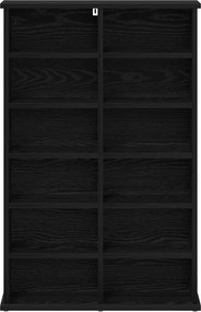 vidaXL Ντουλάπα CD Μαύρη Δρυς 60 x 17 x 92 εκ. Επεξεργασμένο Ξύλο