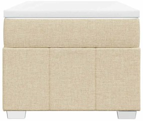 vidaXL Κρεβάτι Boxspring με Στρώμα Κρεμ 100 x 200 εκ. Υφασμάτινο