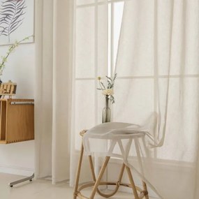 Beauty Home Κουρτίνα γάζα μονόχρωμη με 8 μεταλλικούς κρίκους Fit Art 8447 140x270 Μπεζ
