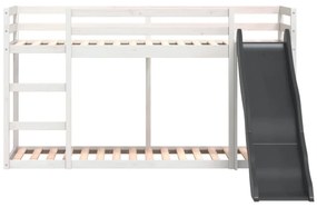 vidaXL Κουκέτα με Τσουλήθρα/Σκάλα Λευκό 80x200 εκ. Μασίφ Ξύλο Πεύκου