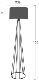 ΦΩΤΙΣΤΙΚΟ ΔΑΠΕΔΟΥ ΜΕΤΑΛΛΙΚΟ ΓΚΡΙ HM7581.01 Φ38x155 εκ.