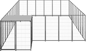 vidaXL Σπιτάκι Σκύλου Μαύρο 19,36 μ² Ατσάλινο