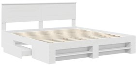 vidaXL Σκελετός Κρεβατιού Λευκό 200 x 200 cm Επεξεργασμένο ξύλο