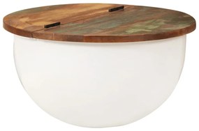 vidaXL Coffee Table White 50x27 cm Solid Wood Reclaimed - Λευκό