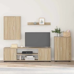 vidaXL Σετ επίπλου τηλεόρασης 4 pcs Δρύς Sonoma Επεξεργασμένο ξύλο