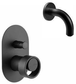 Armando Vicario Halo Black Matt Στόμιο +Μίκτης εντοιχισμού 2 εξόδων με εκτροπέα