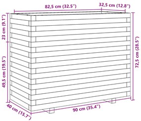 ΖΑΡΝΤΙΝΙΕΡΑ ΚΗΠΟΥ 90X40X72,5 ΕΚ. ΑΠΟ ΕΜΠΟΤΙΣΜΕΝΟ ΞΥΛΟ ΠΕΥΚΟΥ 3282598