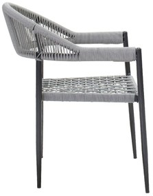 Πολυθρόνα Tiana pakoworld μέταλλο μαύρο-pe γκρι