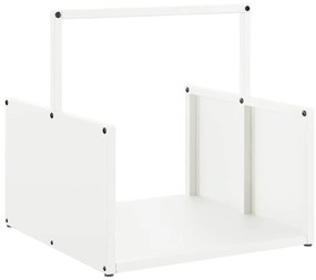 vidaXL Ράφι Καυσόξυλων Λευκό 40x40x40 εκ. Χάλυβας ψυχρής έλασης