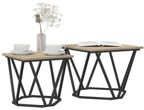 vidaXL Σετ βοηθητικά τραπεζάκια 2 pcs Sonoma Δρυς 50 x 50 x 40 cm