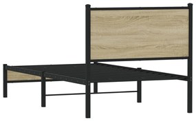 vidaXL Σκελετός Κρεβ. Χωρίς Στρώμα Sonoma Δρυς 80x200 εκ. Μεταλλικό