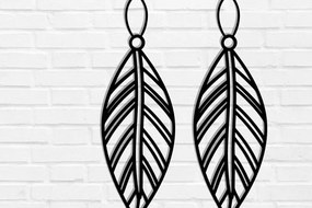 Σετ των 3 Intra απο ξύλο plywood Χρώμα wenge 3mm-4mm πάχος - Σκουλαρίκι με φτερά Δίασταση 3x3 cm INTRAFABR-6562345